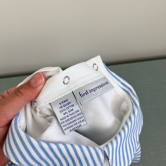 Vintage First Impressions Blue Stripe Sailor Outfit 6-9 Months - Picture 5 of 8